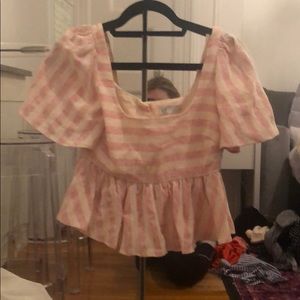 Pink and white striped top